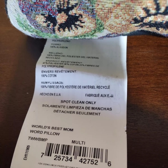 Manual Woodworkers & Weavers Pillow Tapestry "World's Best Mom" NWT - Picture 6 of 8